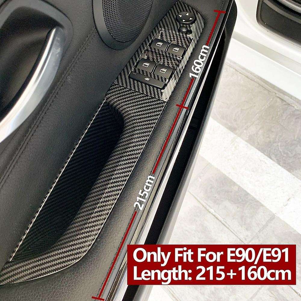 Carbon Fiber Car Interior Window Switch Cover Panel Trim Pull Handle for  3 Series E90 E91 E92 316 3