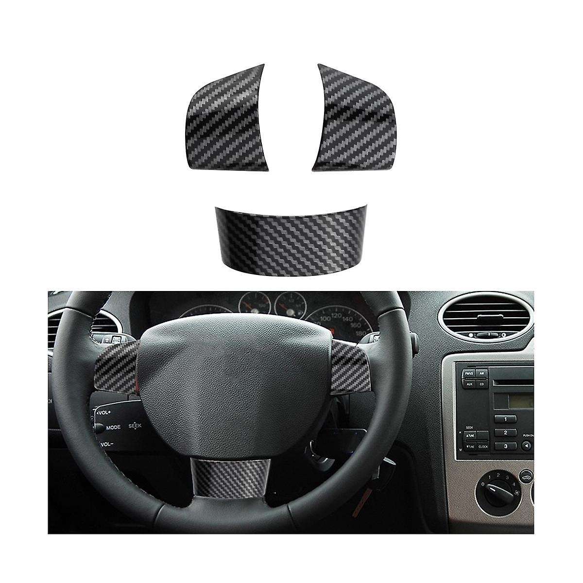 Carbon Fiber Car Steering Wheel Buttons Panel Cover Trim Sticker for Focus 2005-2014