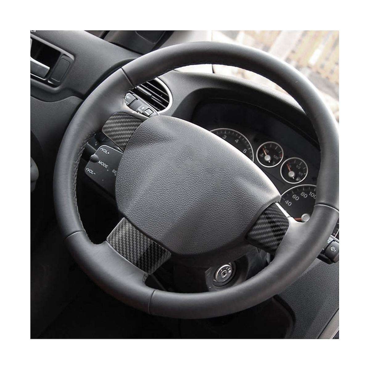 Carbon Fiber Car Steering Wheel Buttons Panel Cover Trim Sticker for Focus 2005-2014