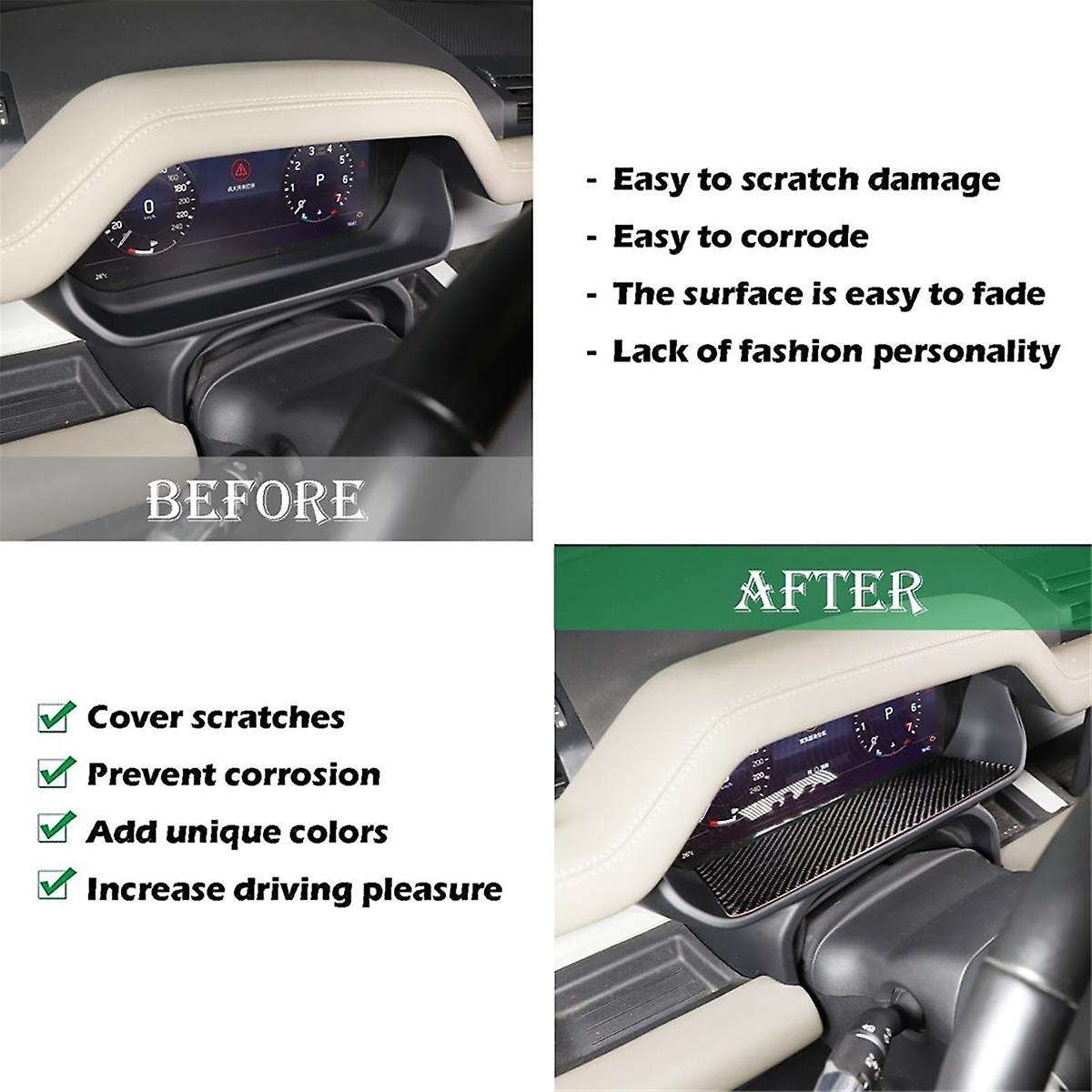 Carbon Fiber for 90 110 130 2020-2024 Dashboard Panel Cover Trim Interior Accessories