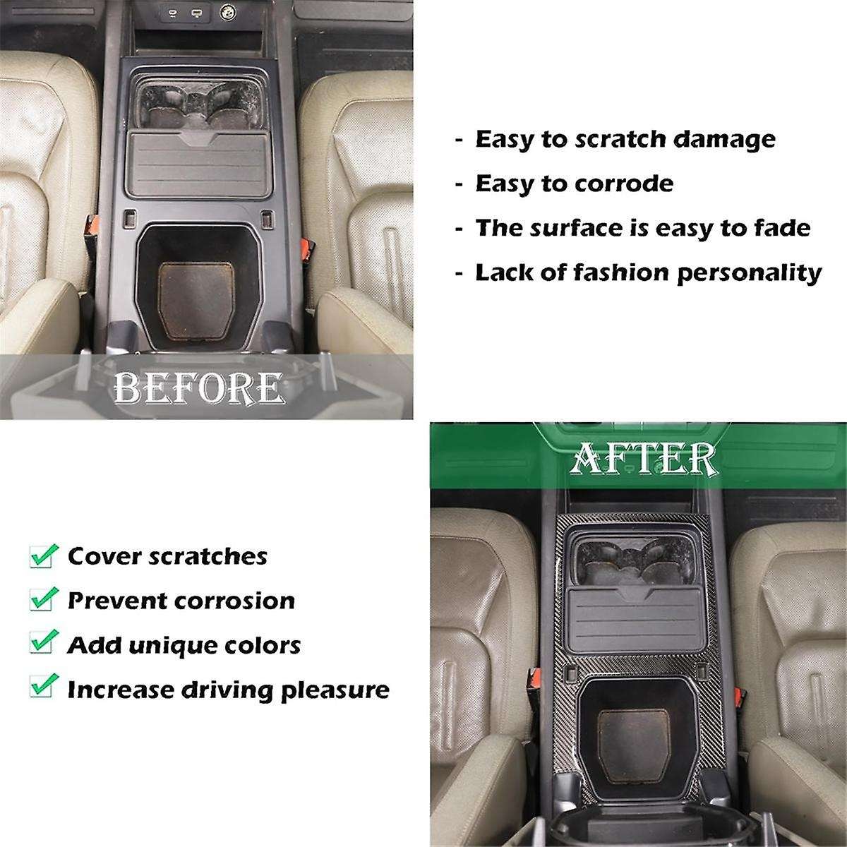 Carbon Fiber for 90 110 130 2020-2024 Center Console Storage Panel Cover Trim Interior Accessories