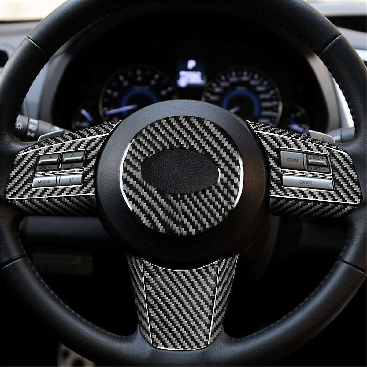 Carbon Fiber for Legacy 2010-2014 Steering Wheel Button Panel Cover Trim Decal Accessories LHD,A
