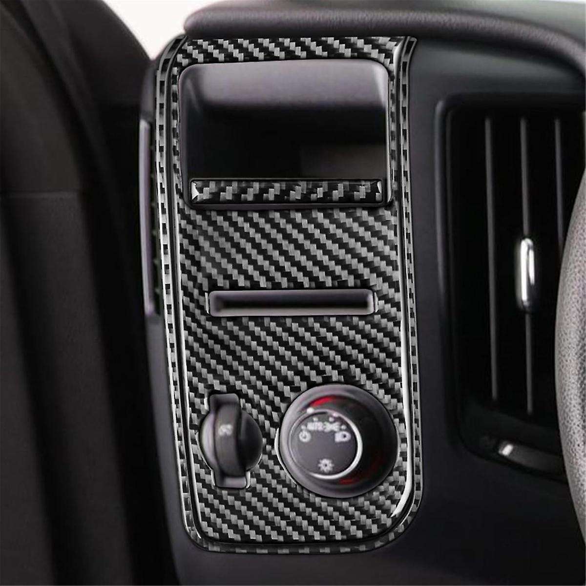 Carbon Fiber LHD for Sirrra 1500 14-2018 Headlight 4WD Mode Switch Panel Trim Interior Accessories,C
