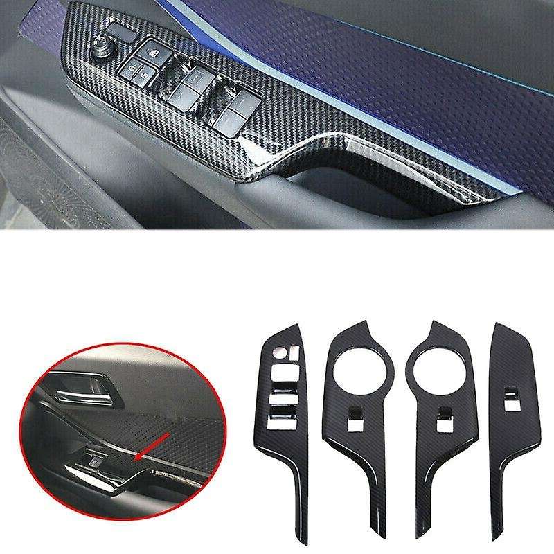 Carbon Fiber Style ABS Window Lift Switch Button Panel Cover Trim Right Drive for C- 2016-2018