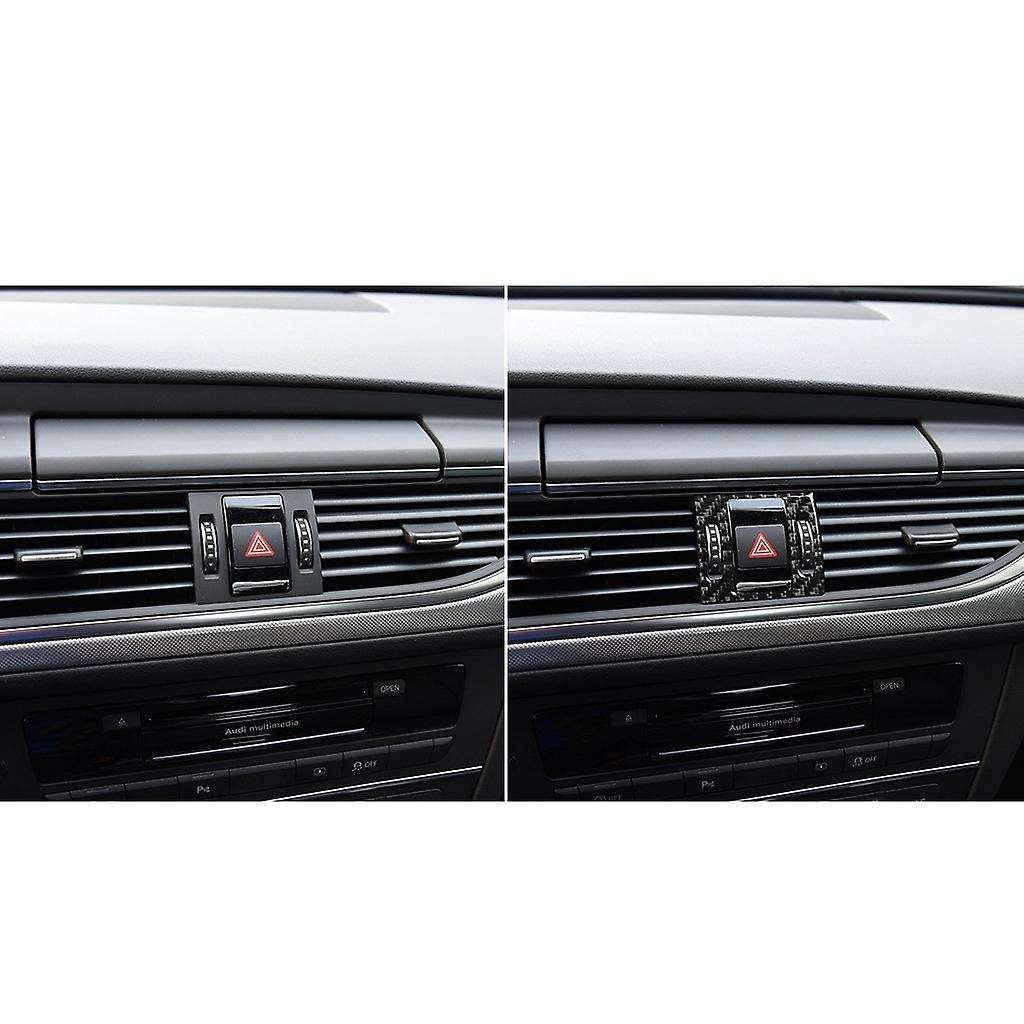Carbon Fiber Warning Light Sequins Sticker Trim for A6 A7 12-18
