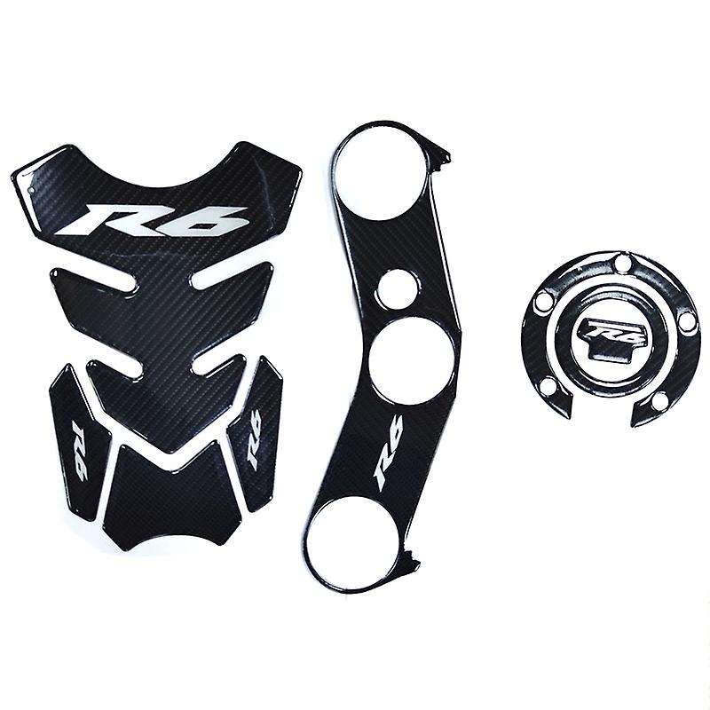 Carbon Fibre Gas Cap for YZF R6 2006-2016 Front End Upper, Top Clamp Decal Tank Pad Protector Kit