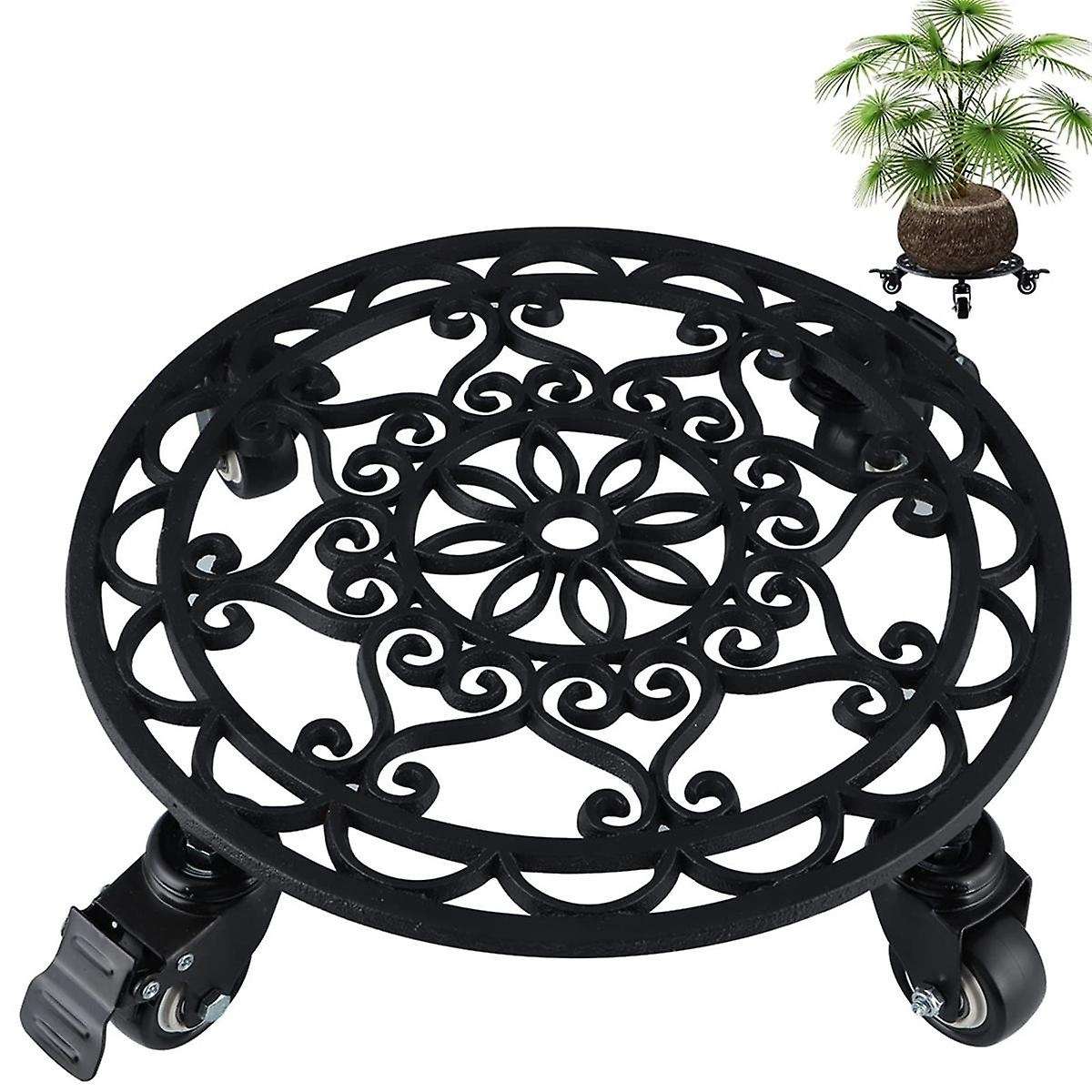 Cast Iron Plant 13 Inches, Rolling Plant Stand with Locking Wheels, for Moving and Supporting Heavy