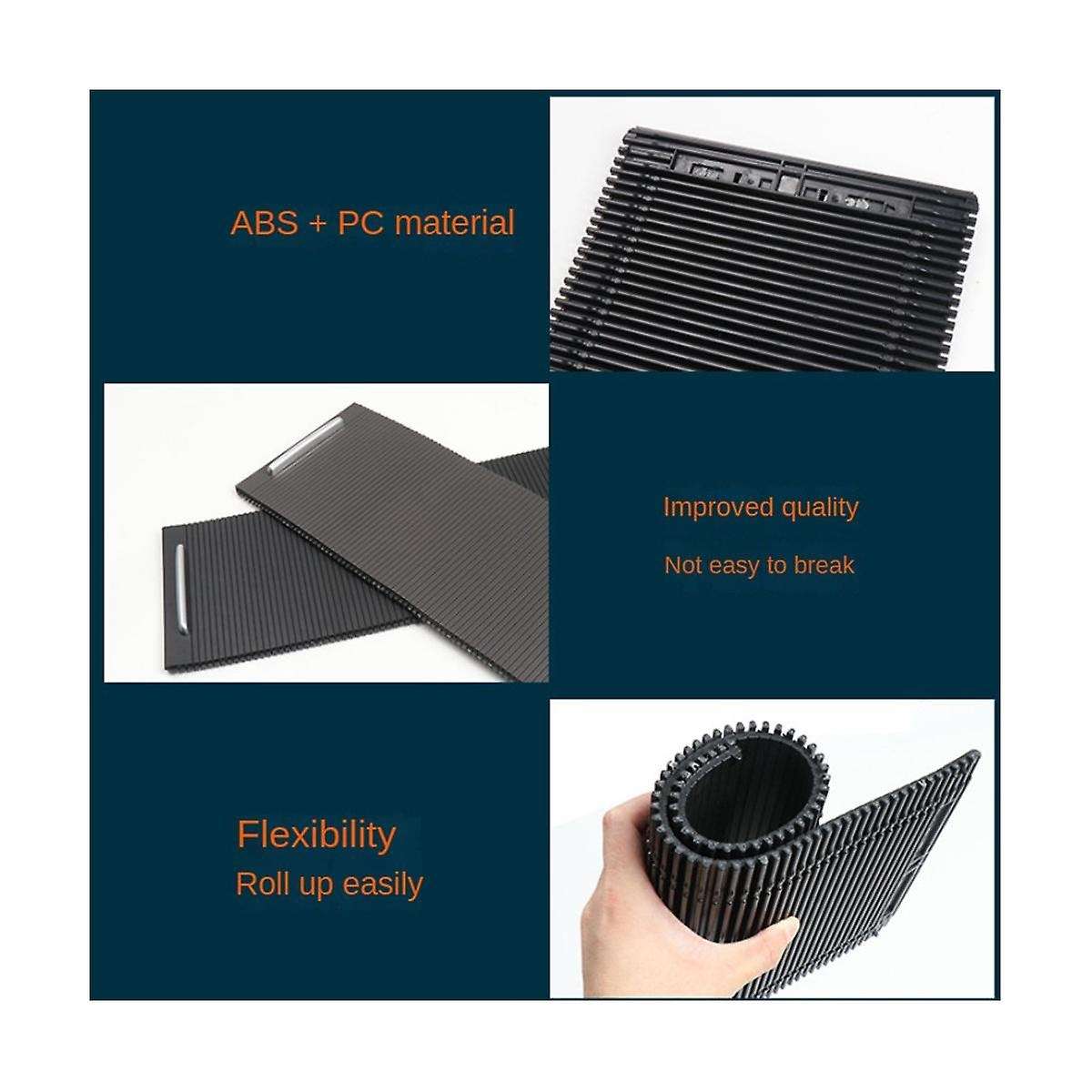 Center Console Sliding Shutters Cup Holder Roller Blind Cover Magotan B6 B7 12-16 Cc 10-18(black)