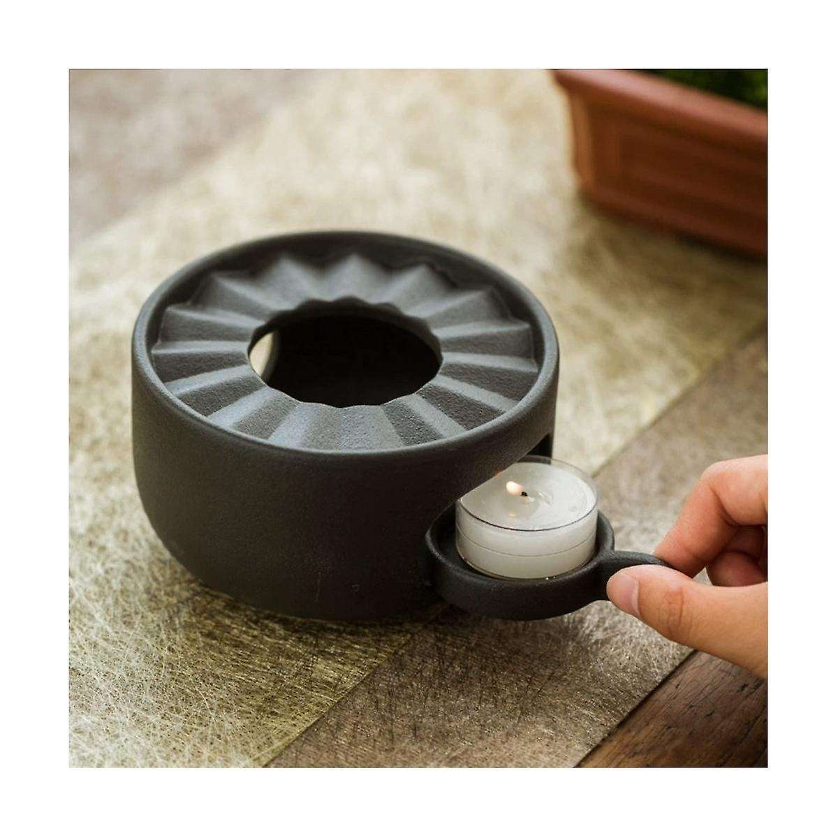 Ceramic Teapot Warmer with Spoon Coffee and Tea Warmer with Candle Hold for Heating Coffee Warmer fo
