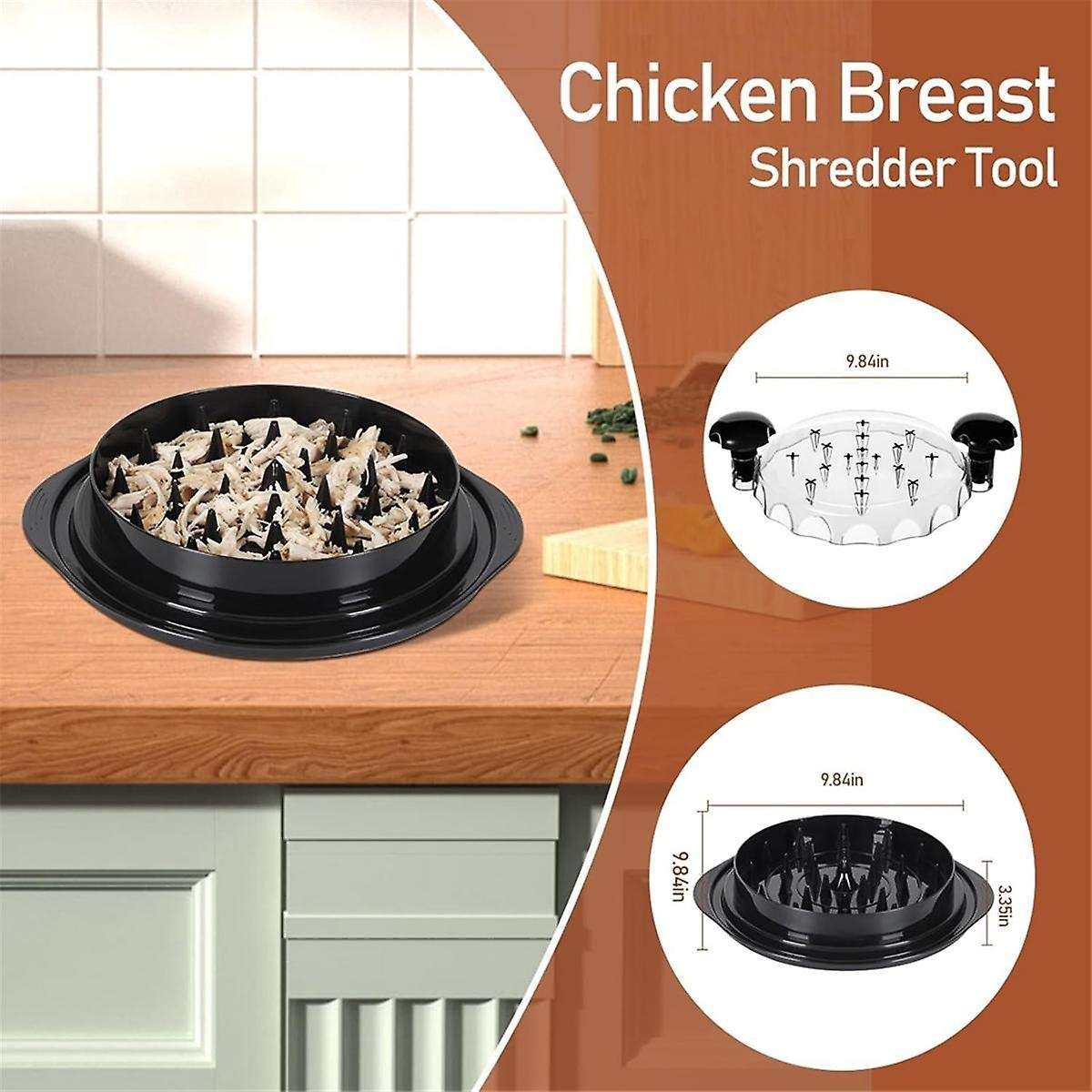 Chicken Shredder Tool Twist, Meat Shredder with Handles and Non-skid Base, Chicken Shredder Breast S