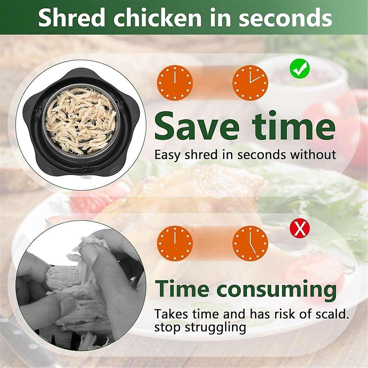 Chicken Shredder Tool Twist,meat Shredder Machine, Chicken Breast Shredder with Plate, Handles And