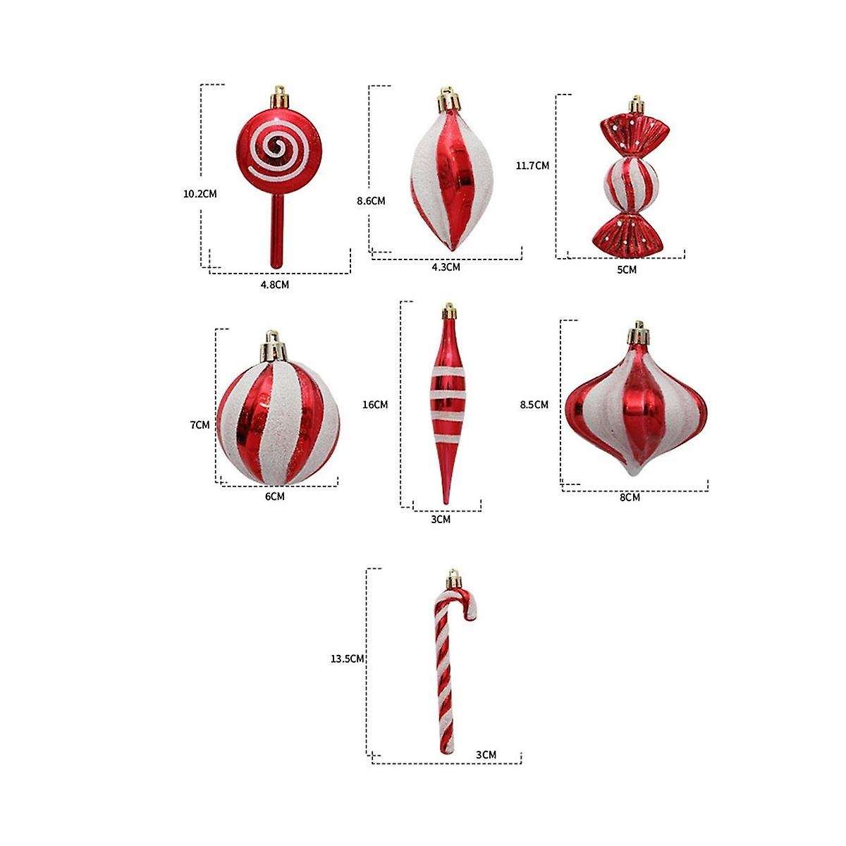 Christmas Candy Ornaments Red White Hanging Candy Cane Ornaments Decoration DIY Christmas