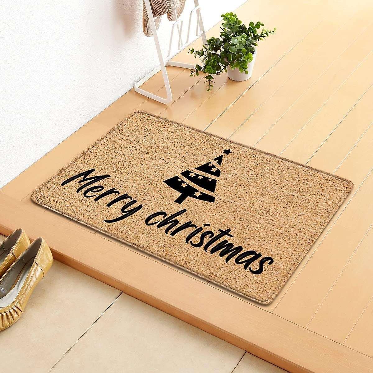 Christmas Doormat Floor Mat Christmas Tree Door Mat Decoration Entrance Floor Carpet Non Slip Blanke