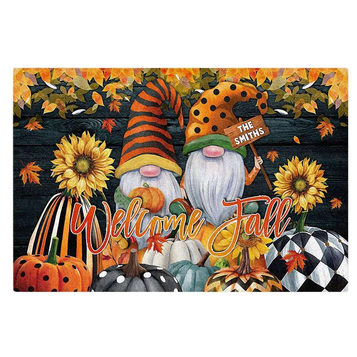 Christmas Halloween Dwarfs Doormat Blanket Front Door Decorations Halloween Decor Anti-Slip Bottom D