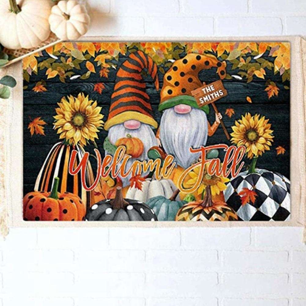 Christmas Halloween Dwarfs Doormat Blanket Front Door Decorations Halloween Decor Anti-Slip Bottom D