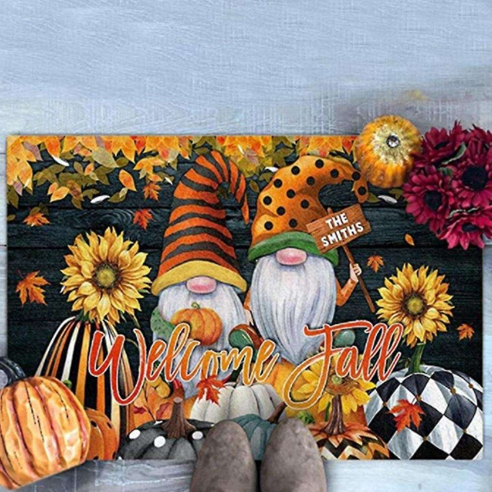 Christmas Halloween Dwarfs Doormat Blanket Front Door Decorations Halloween Decor Anti-Slip Bottom D