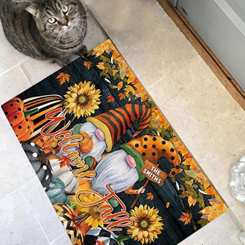 Christmas Halloween Dwarfs Doormat Blanket Front Door Decorations Halloween Decor Anti-Slip Bottom D