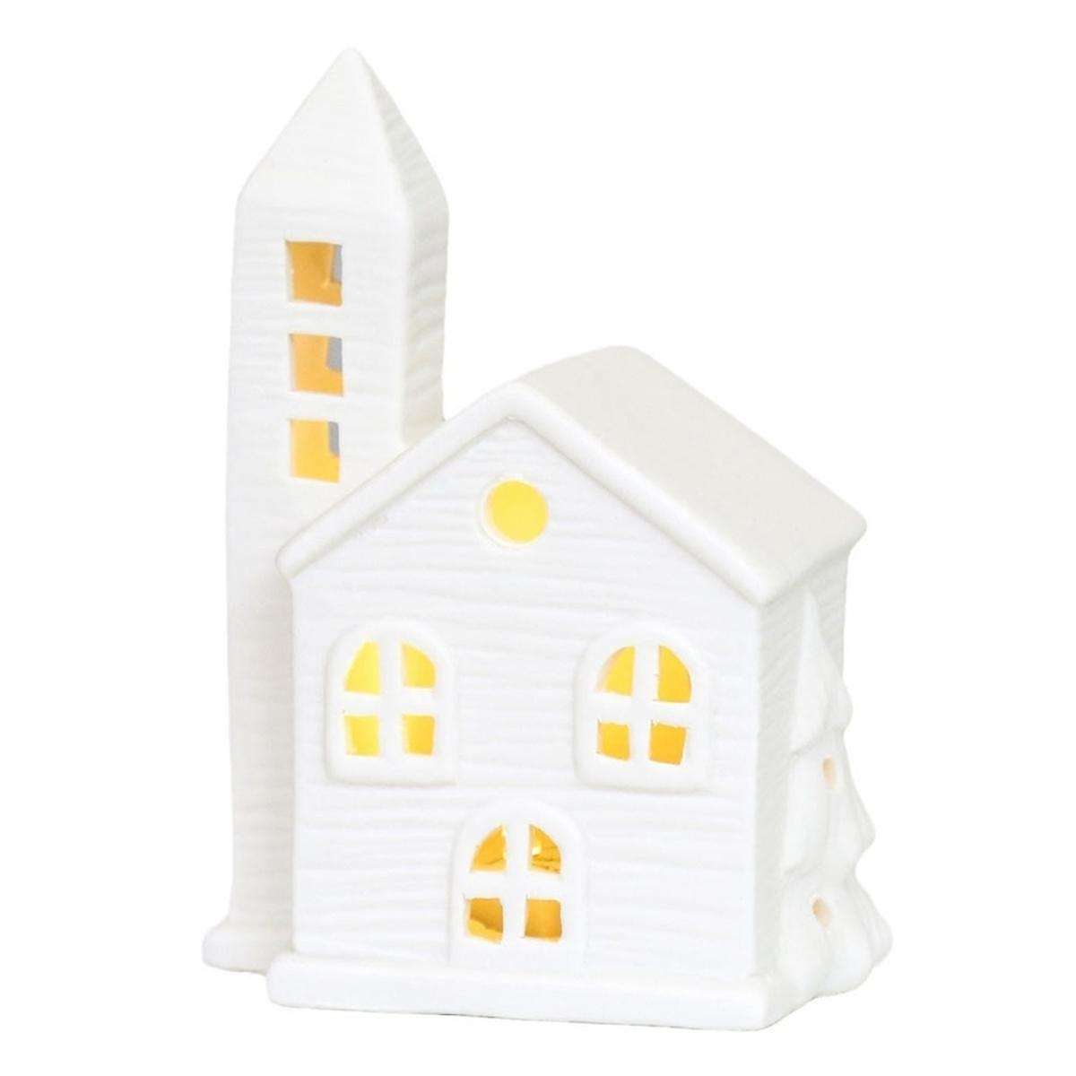 Christmas Indoor Ornaments Village Sets Of 5 Lighted Ceramic Houses Xmas Holiday Farmhouse Rustic D