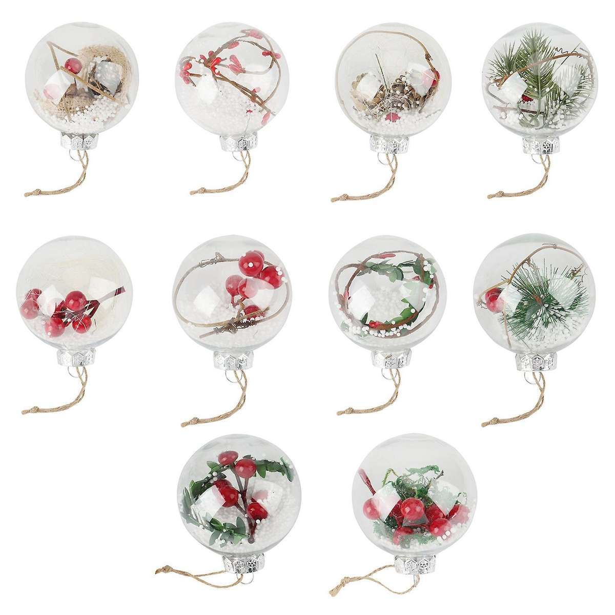 Christmas Tree Balls Pendant Home Festival Desktop Plastic Clear Ornament Xmas Ball Tree Garden Deco