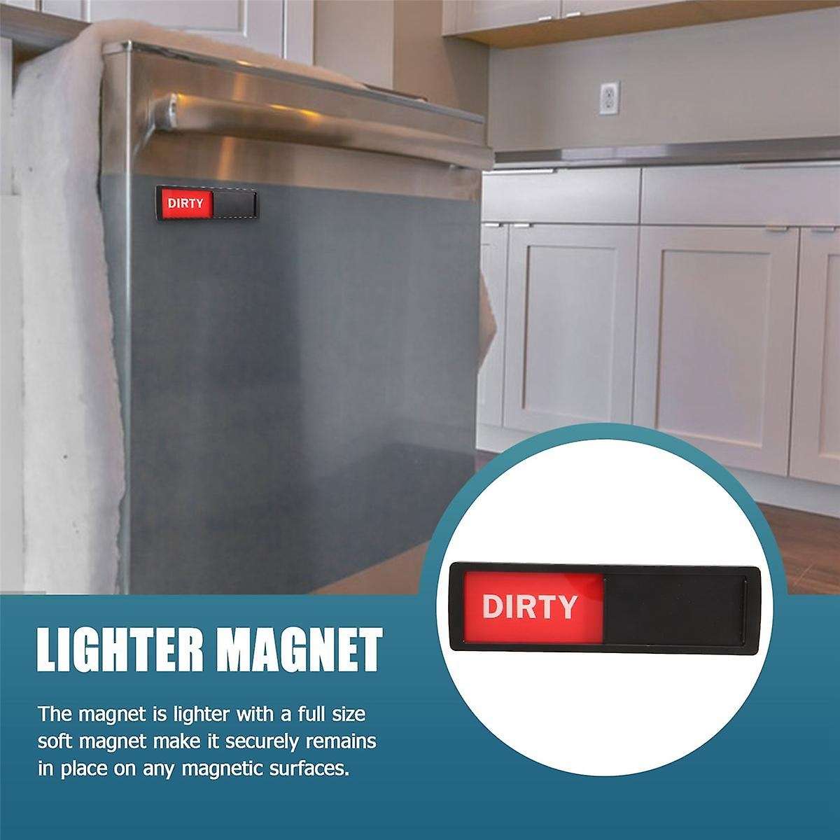 Clean Dirty Dishwasher Magnet - Easy to Read Non-scratch Magnetic Indicator Sign Kitchen Organizati