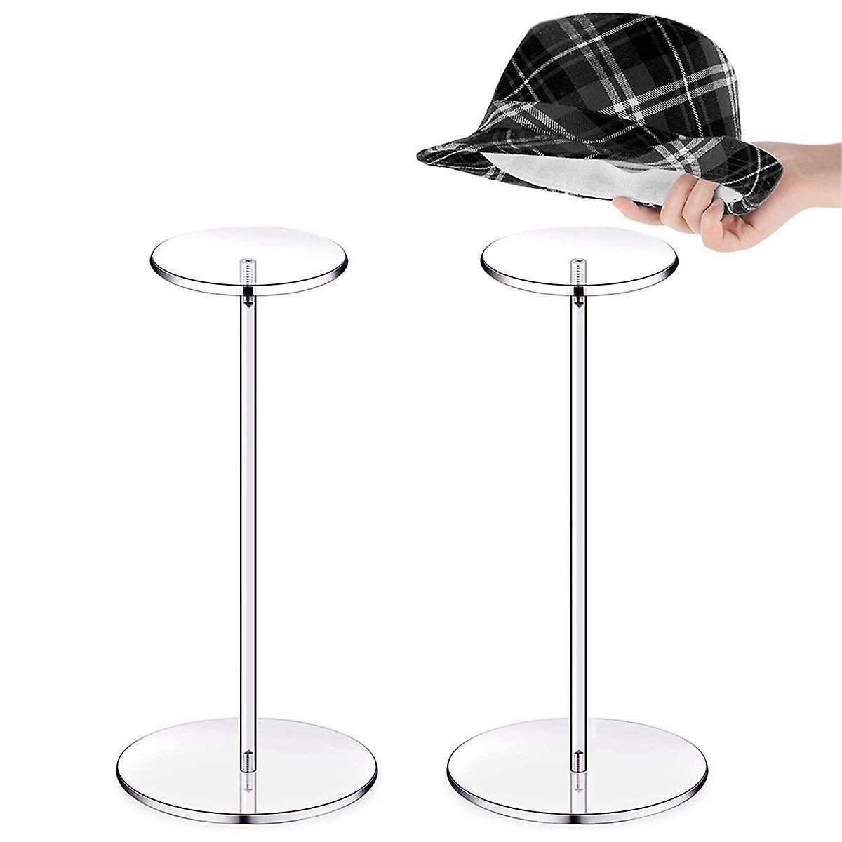 Clear Acrylic Hat Stands for Display,hat Display Rack Holder with Round Base Baseball Cap Storage Ra