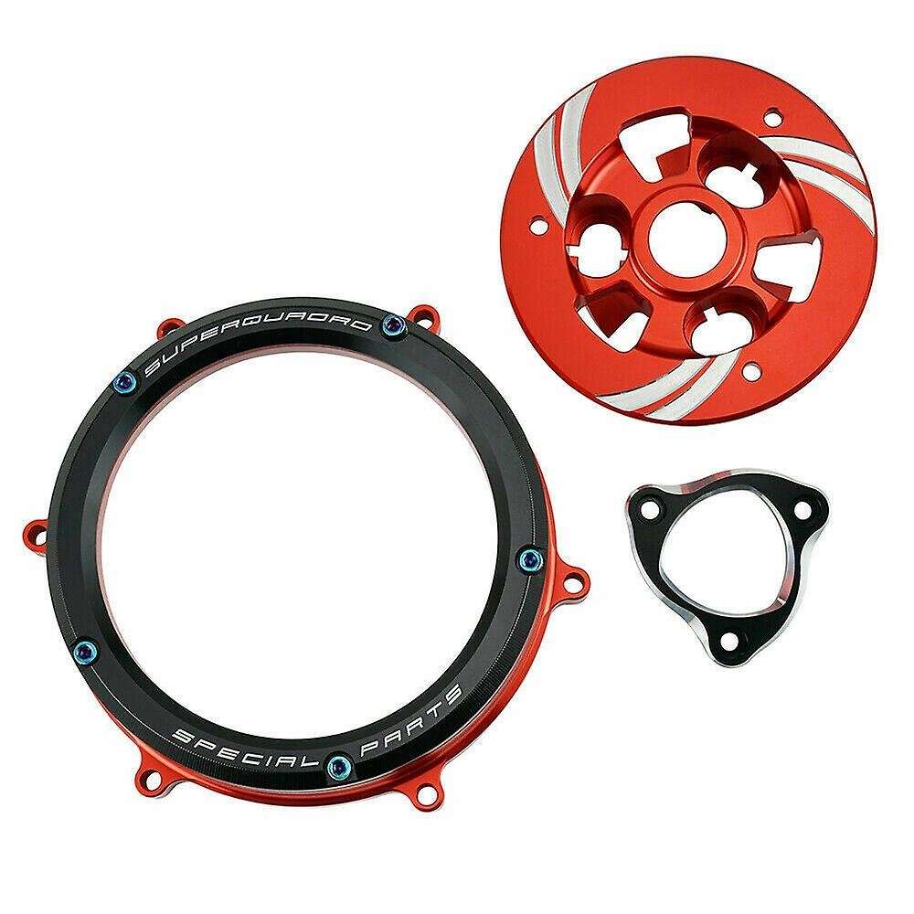 Clear Clutch Cover Protector Guard for Panigale 1199 1299 959 R S 2012-2019 2013-2018(Black Circle+R