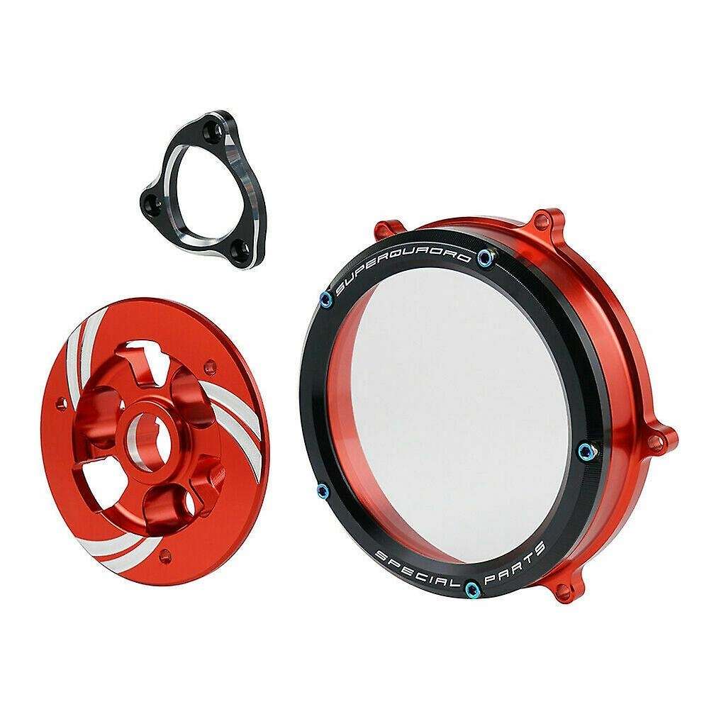 Clear Clutch Cover Protector Guard for Panigale 1199 1299 959 R S 2012-2019 2013-2018(Black Circle+R