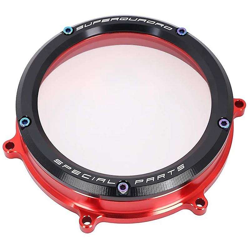 Clear Clutch Cover Protector Guard for Panigale 1199 1299 959 R S 2012-2019 2013-2018(Black Circle+R