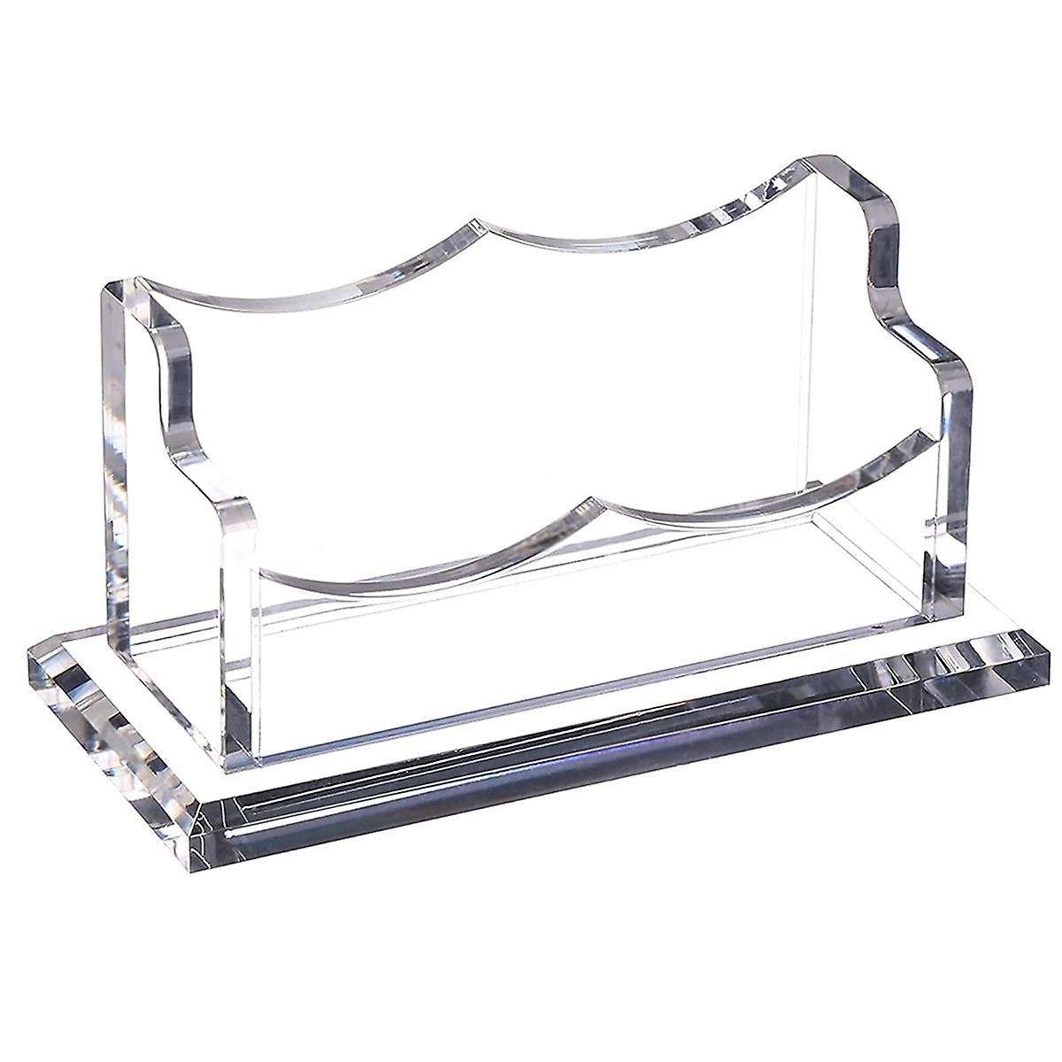 Clear Horizontal Business Card Holder Stand for Desk, Acrylic Desktop Display Name Cards Holders Org