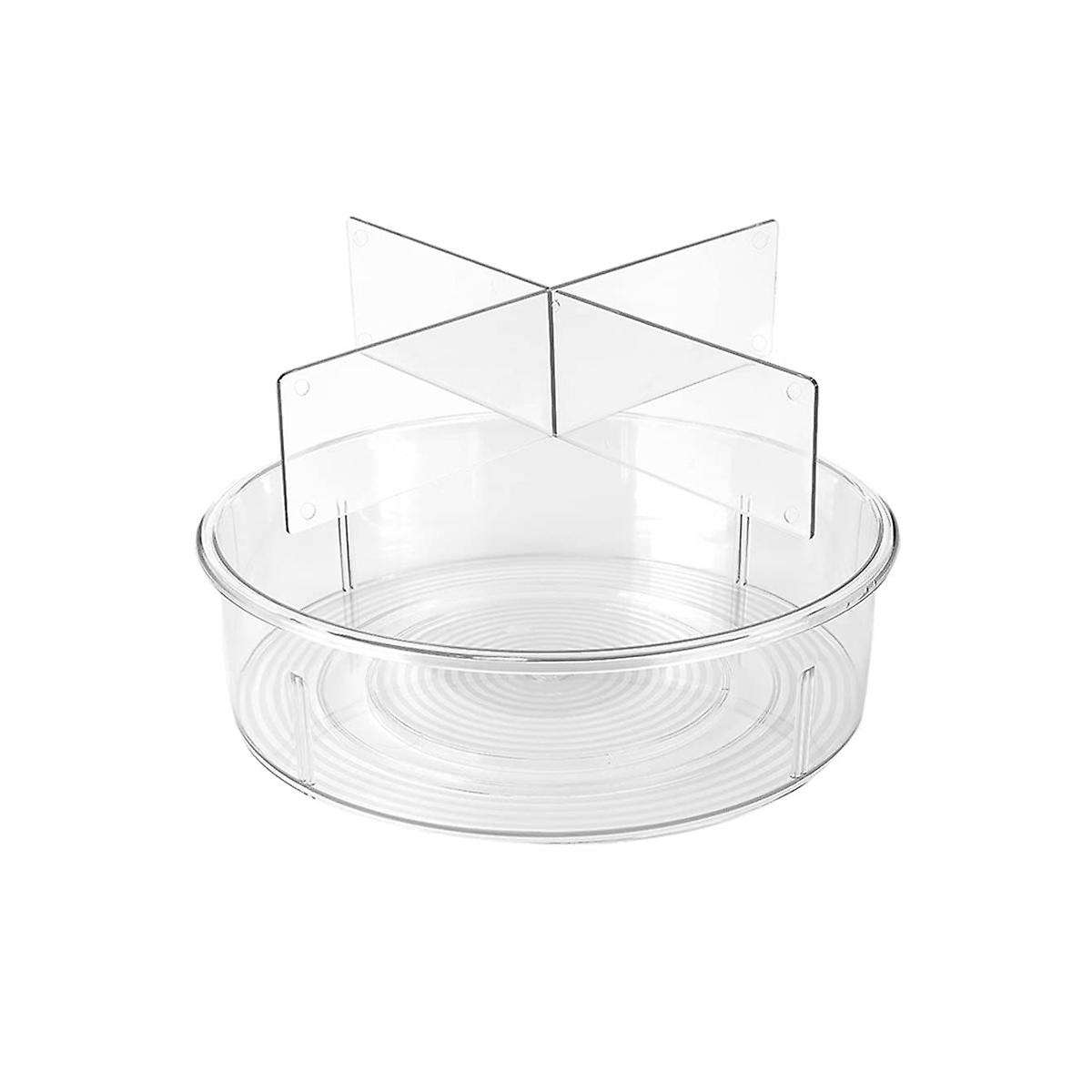 Clear Turntable Organizer, Plastic Rotating Tray Home Spice Rack Cabinet Organizer