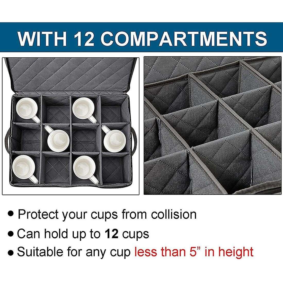 Coffee Mug Storage Box with Window Coffee Cup Storage Containers for Moving Teacup Tea Set Mugs Stor