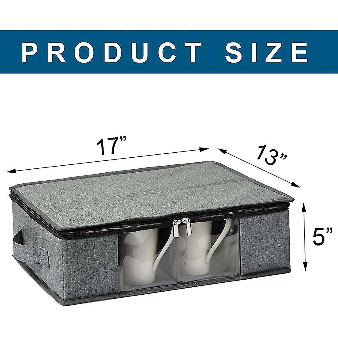 Coffee Mug Storage Box with Window Coffee Cup Storage Containers for Moving Teacup Tea Set Mugs Stor