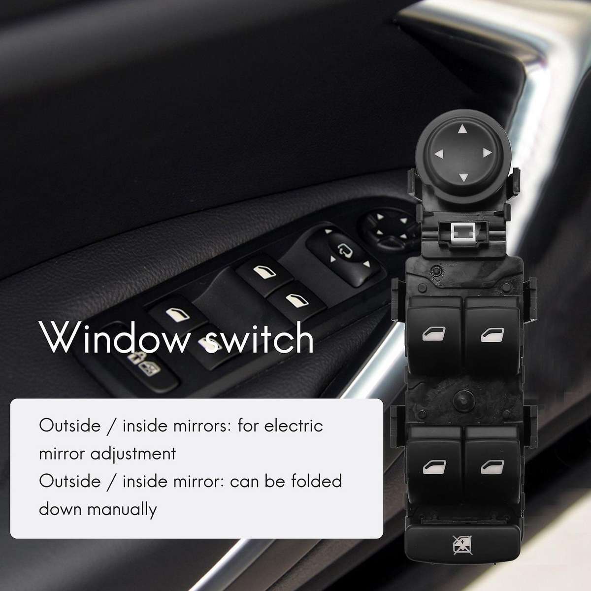 Compatible Citroen C5 I, II, C8 Window Switch (with Mirror Folding Function)