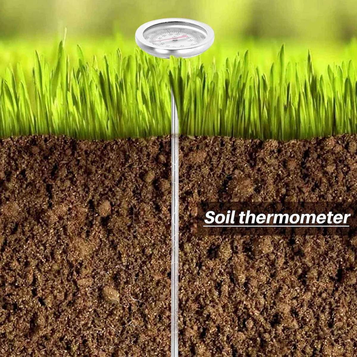 Compost Soil Thermometer 50 Cm Length Stainless Steel Measuring
