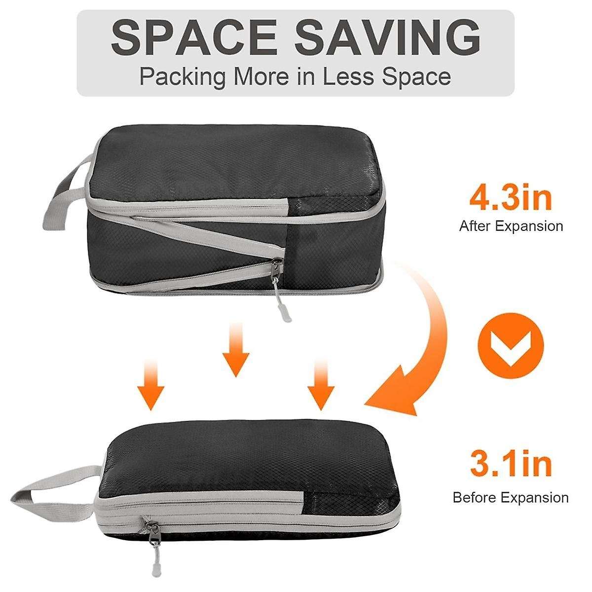 Compression Packing-cubes,4 Set Ultralight Packing-cubes for Carry On Suitcase,travel Packing for Su