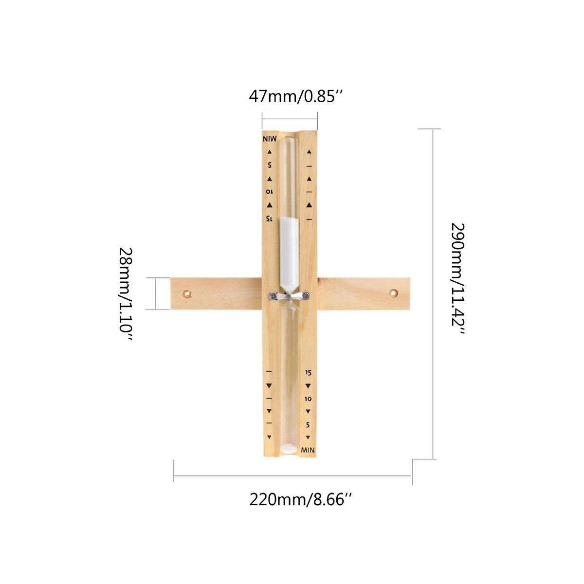 Wall-mounted Hourglass Wooden Hourglass White Sand Timer 15 Minutes