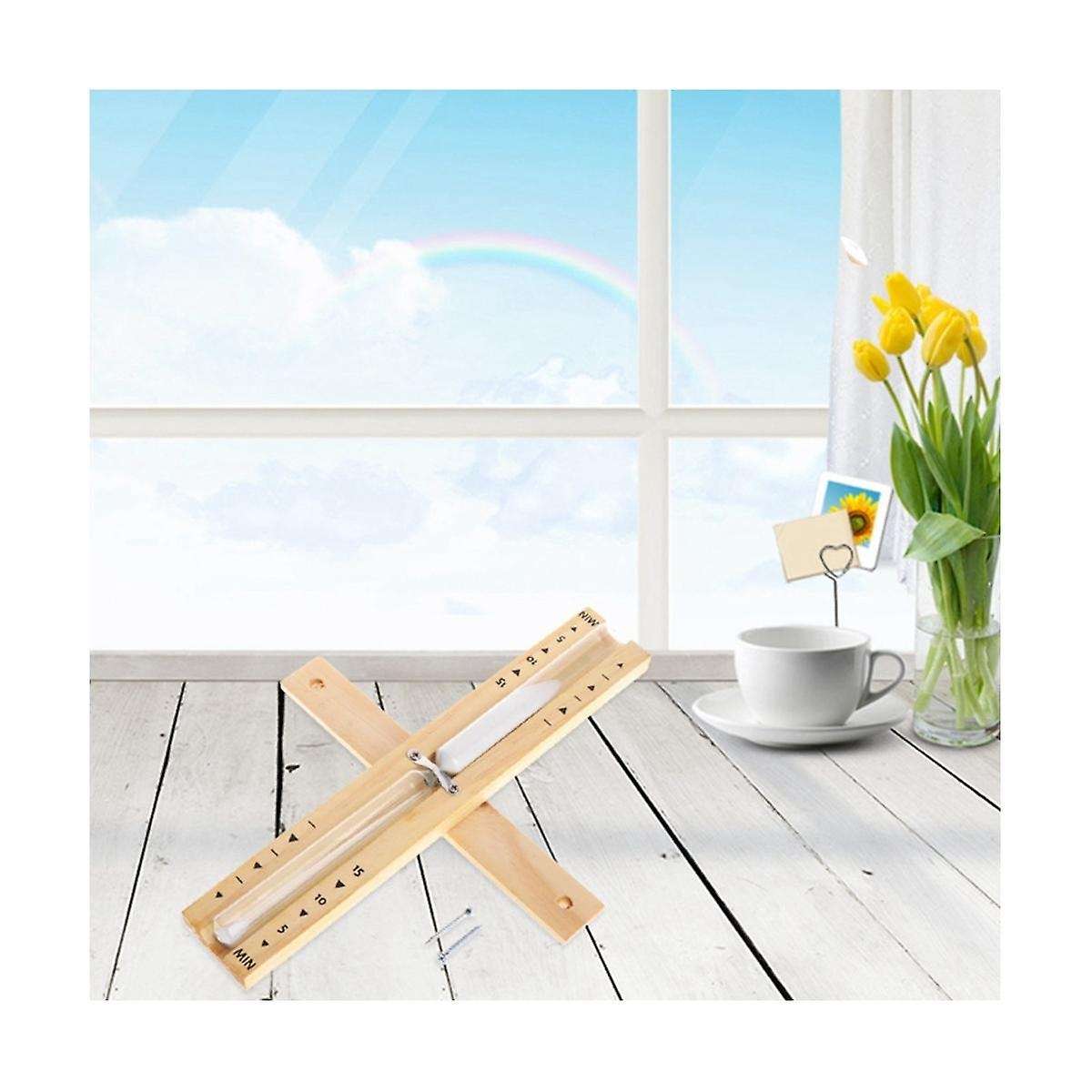 Wall-mounted Hourglass Wooden Hourglass White Sand Timer 15 Minutes