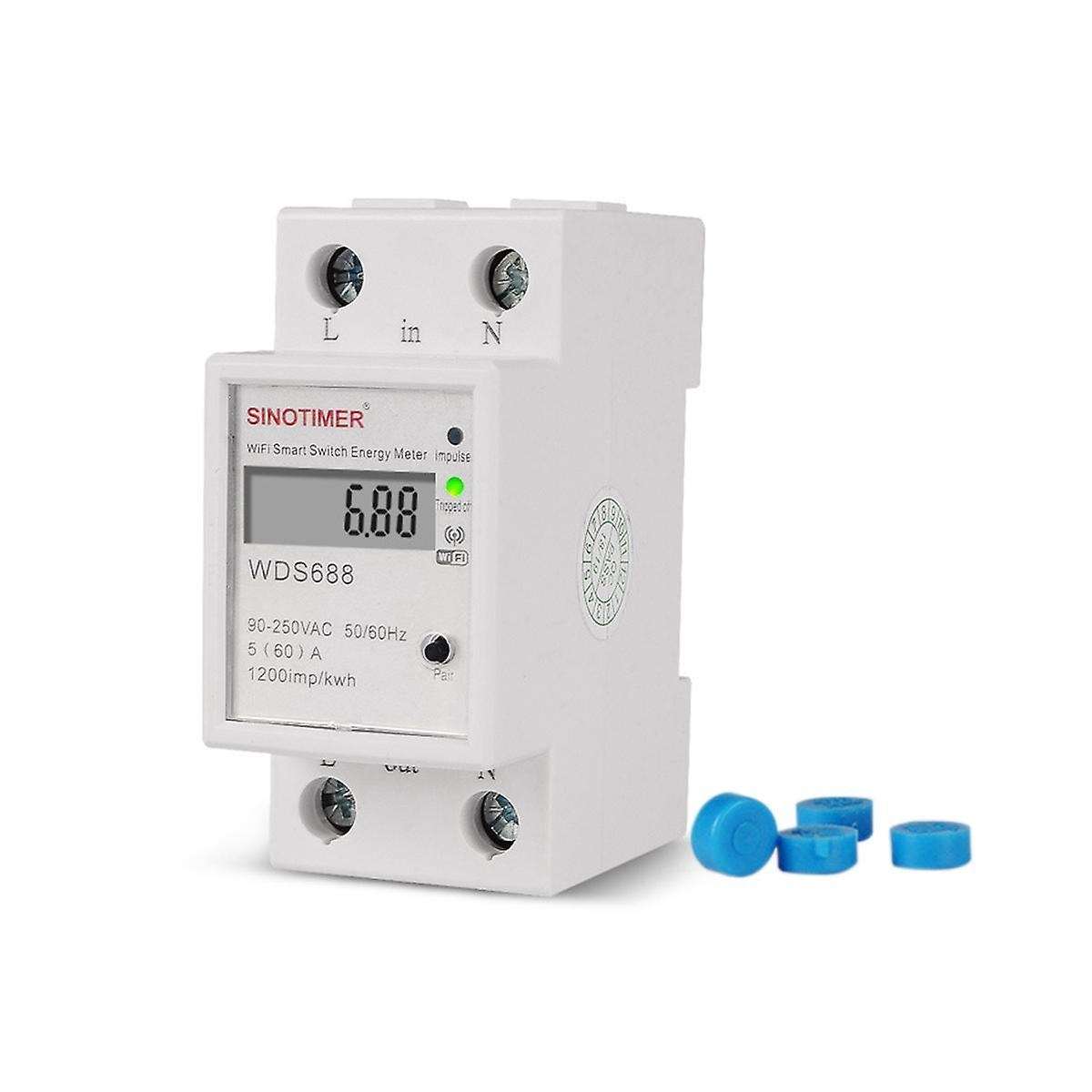 Wds688 Smart Wifi Single-phase Energy Meter Multifunction Rail Energy Meter 5-60a 230v