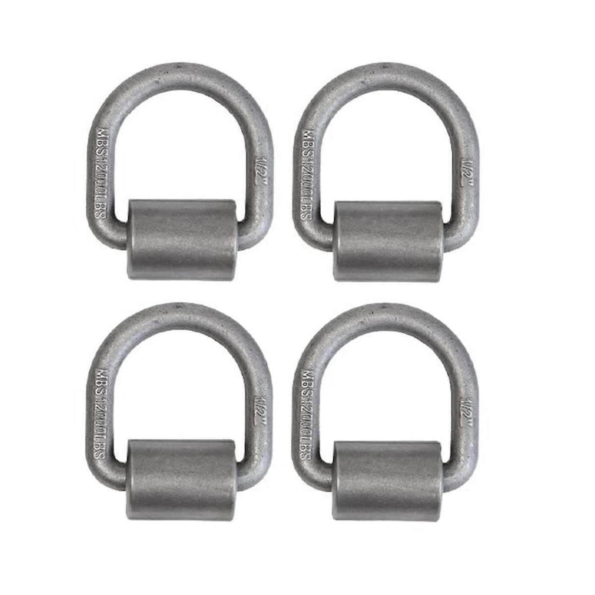 Weld On D Ring Heavy Duty Trailer Truck D Ring 4-pack Trailer Tie Down Anchor,1/2 Inch Stake Pocket