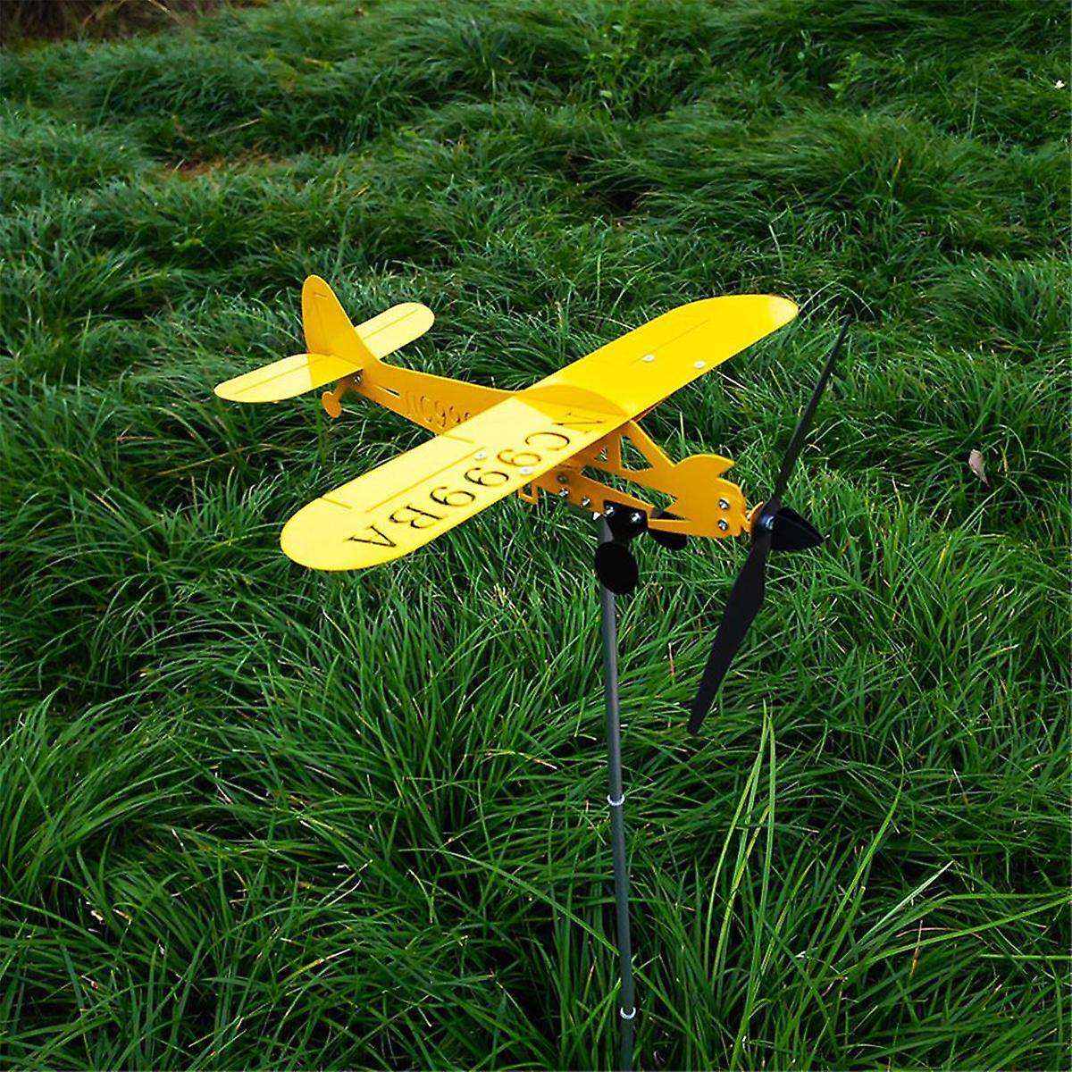 Whirligigs and Wind Spinners Airplane Windmill Iron Wind Spinners Wind Plane Sculptures Spinners Air