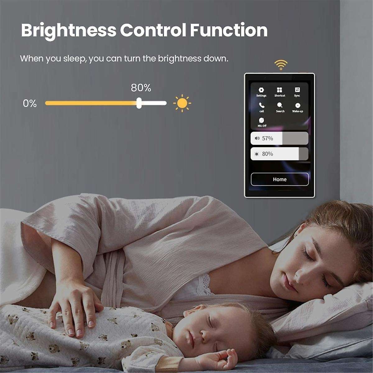 WiFi Smart 5-Inch Touch Screen,Built-in ZigBee Gateway Hub and Alexa and 2gang Switch,Tuya Scene Con