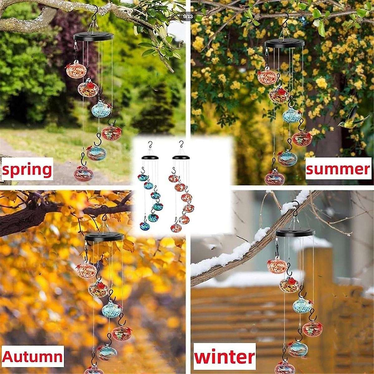 Wind Chime Bird Feeder, Charming Wind Chime Bird Feeder, Outdoor Bird Feeder