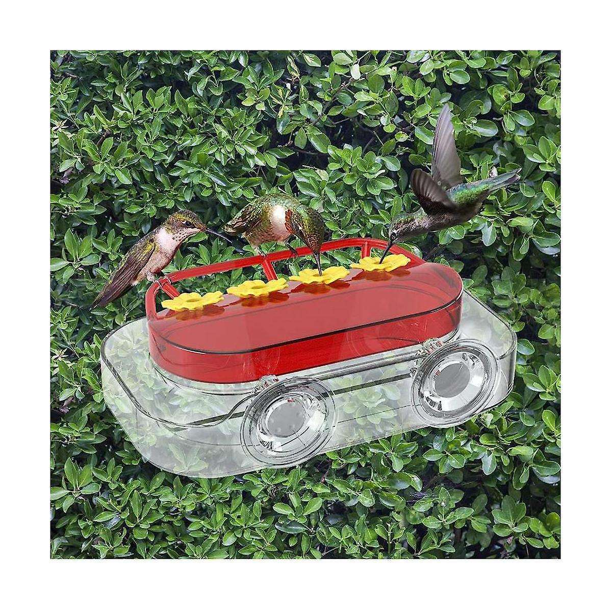 Window Bird Feeders,strong Suction Cups , Plastic Humming with 4 Feeding Ports 10oz