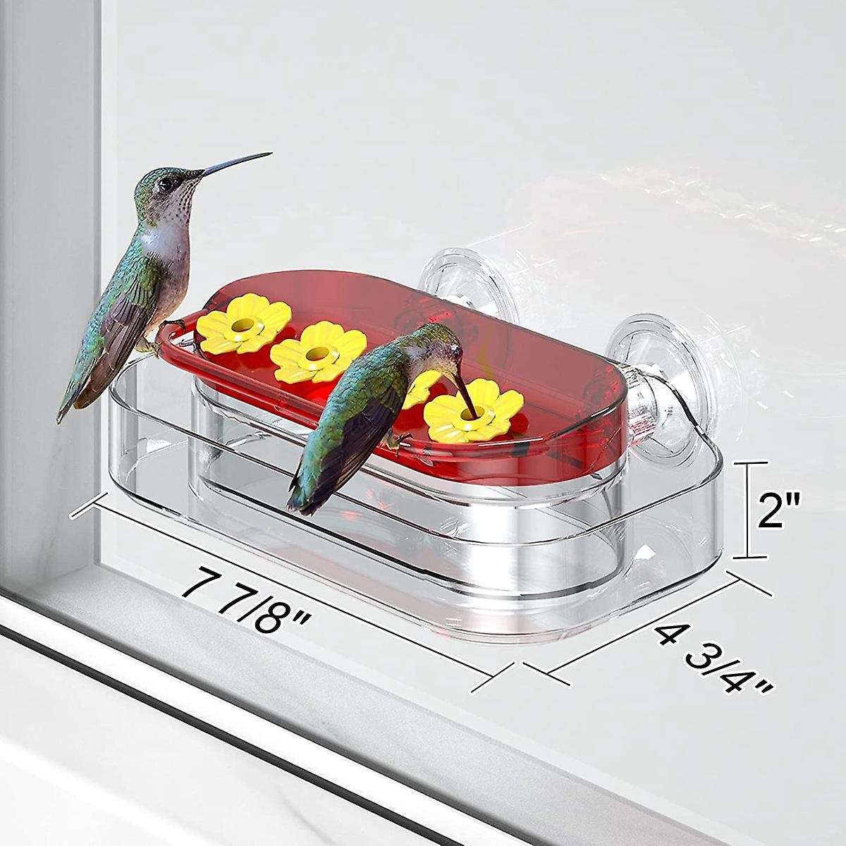 Window Bird Feeders, Strong Suction Cups , Humming with 4 Feeding Ports, 2pack
