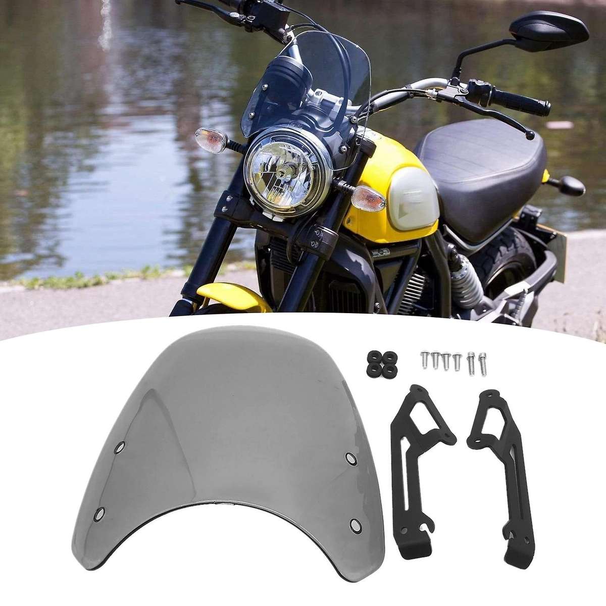 Windscreen Windshield for Scrambler 400 800 2015-2019 Headlight Fairing Deflectors Smoke