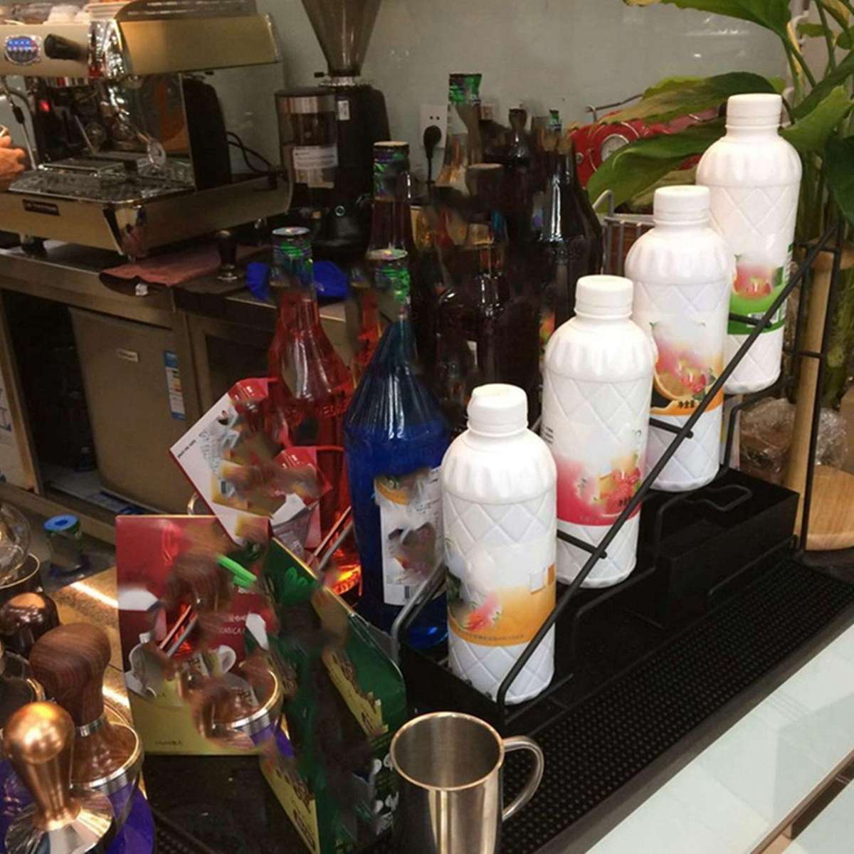 Wire Display Rack Monin Syrup Rack Coffee Storage Rack Multifunction Milk Tea Cup Rack Display