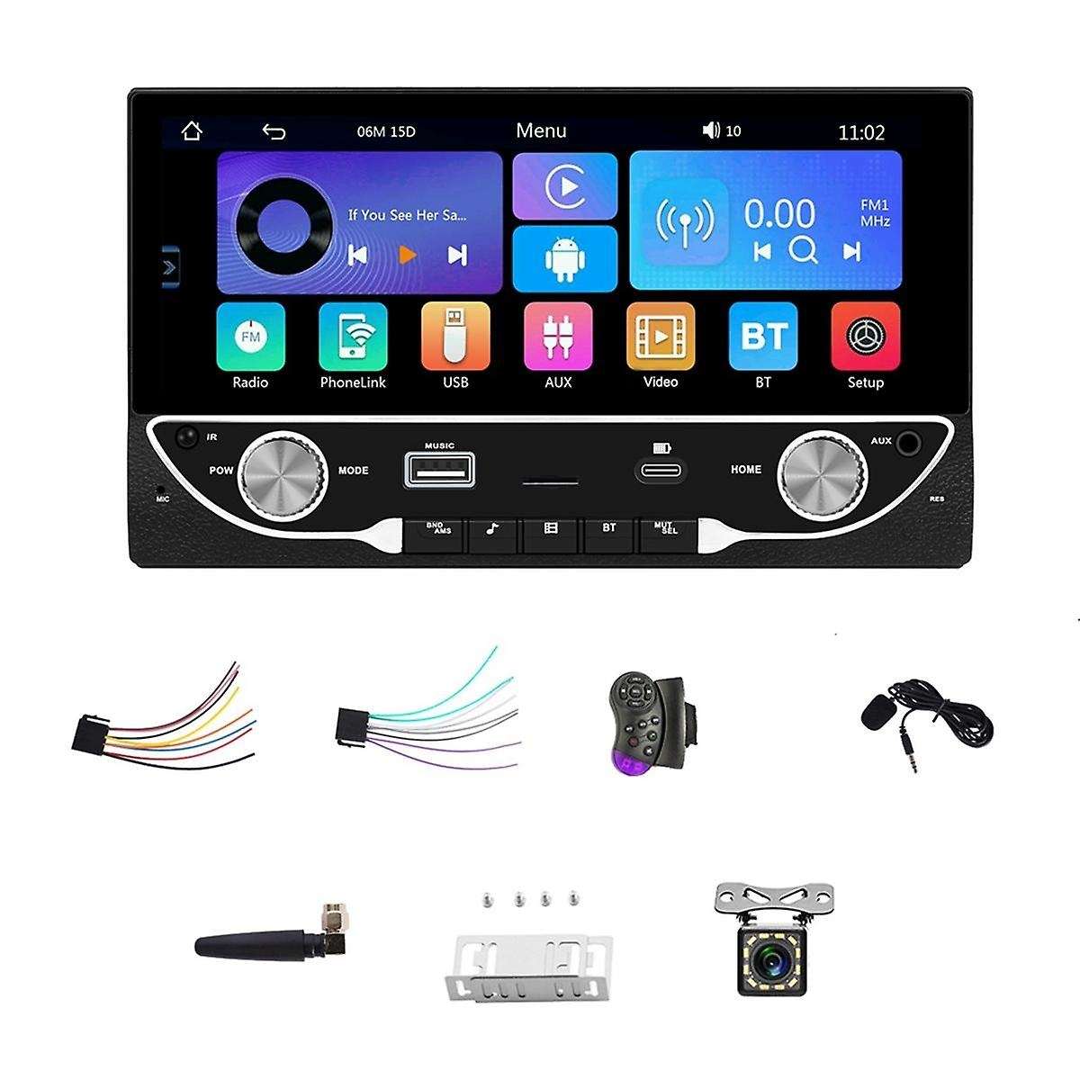 Wireless 2 Din Car Stereo Carplay Android Auto,6.86 Inch Car Radio,Bluetooth Mirror Link FM/SWC/USB/