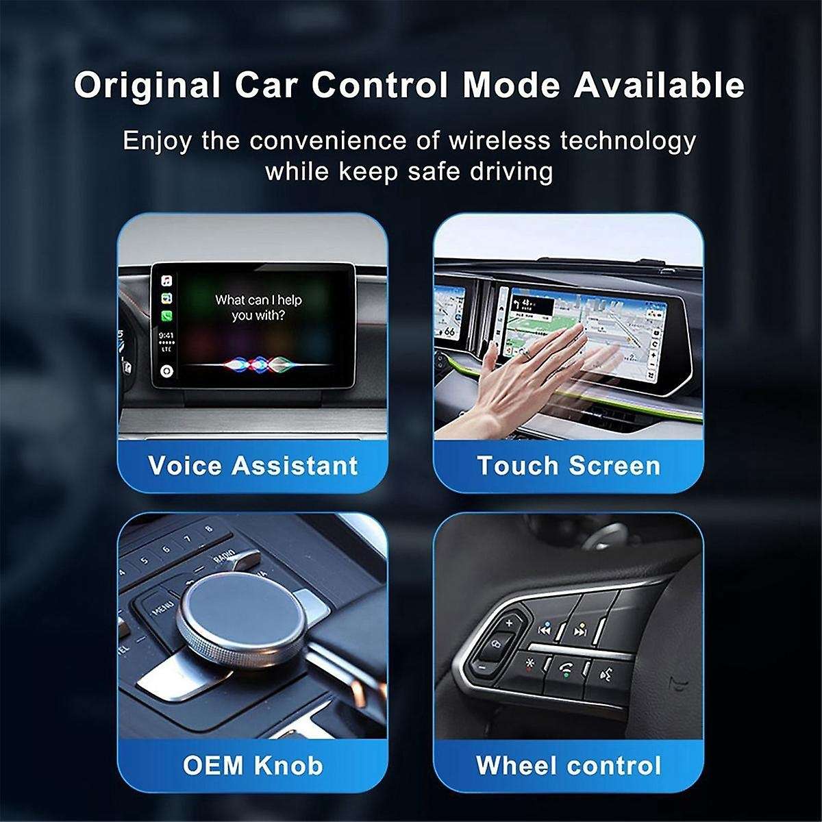 Wireless CarPlay Adapter for Car Adapter USB Plug & Play 5GHz Convert Wired to Carplay Wireless Box