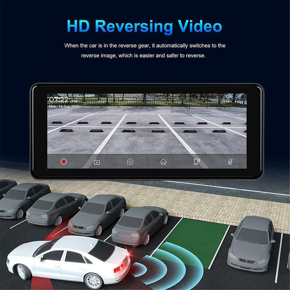 Wireless Carplay Android Auto Portable Car Stereo with Front Camera, Dash Cam 6.86Inch Car Radio Re