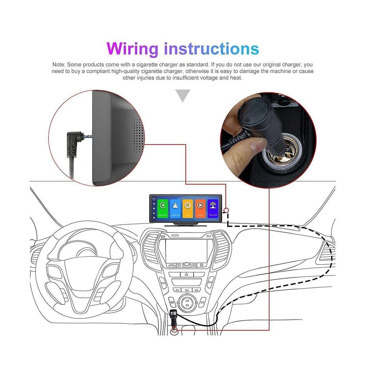 Wireless Carplay Portable Car Stereo Android Auto, 9.3 Inch Hd Touchscreen with Bluetooth Rear Back